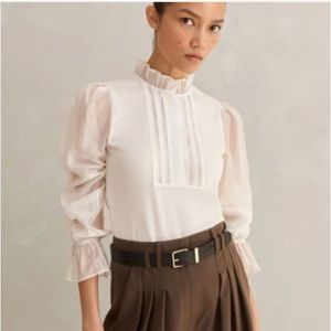 Me+Em Sheer Sleeve Layering Blouse